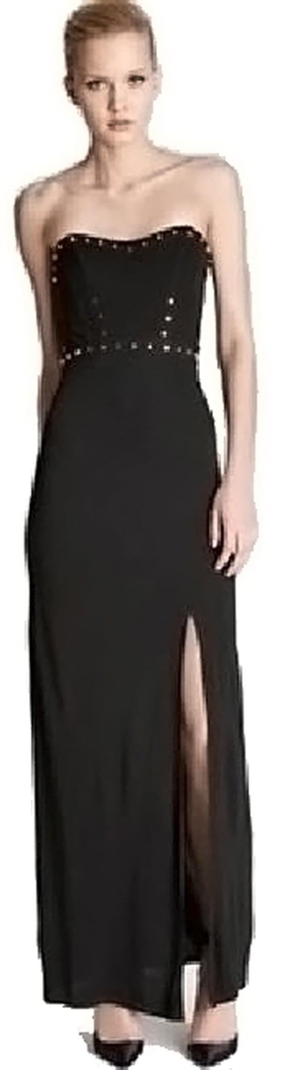 Black Strapless Column Dress